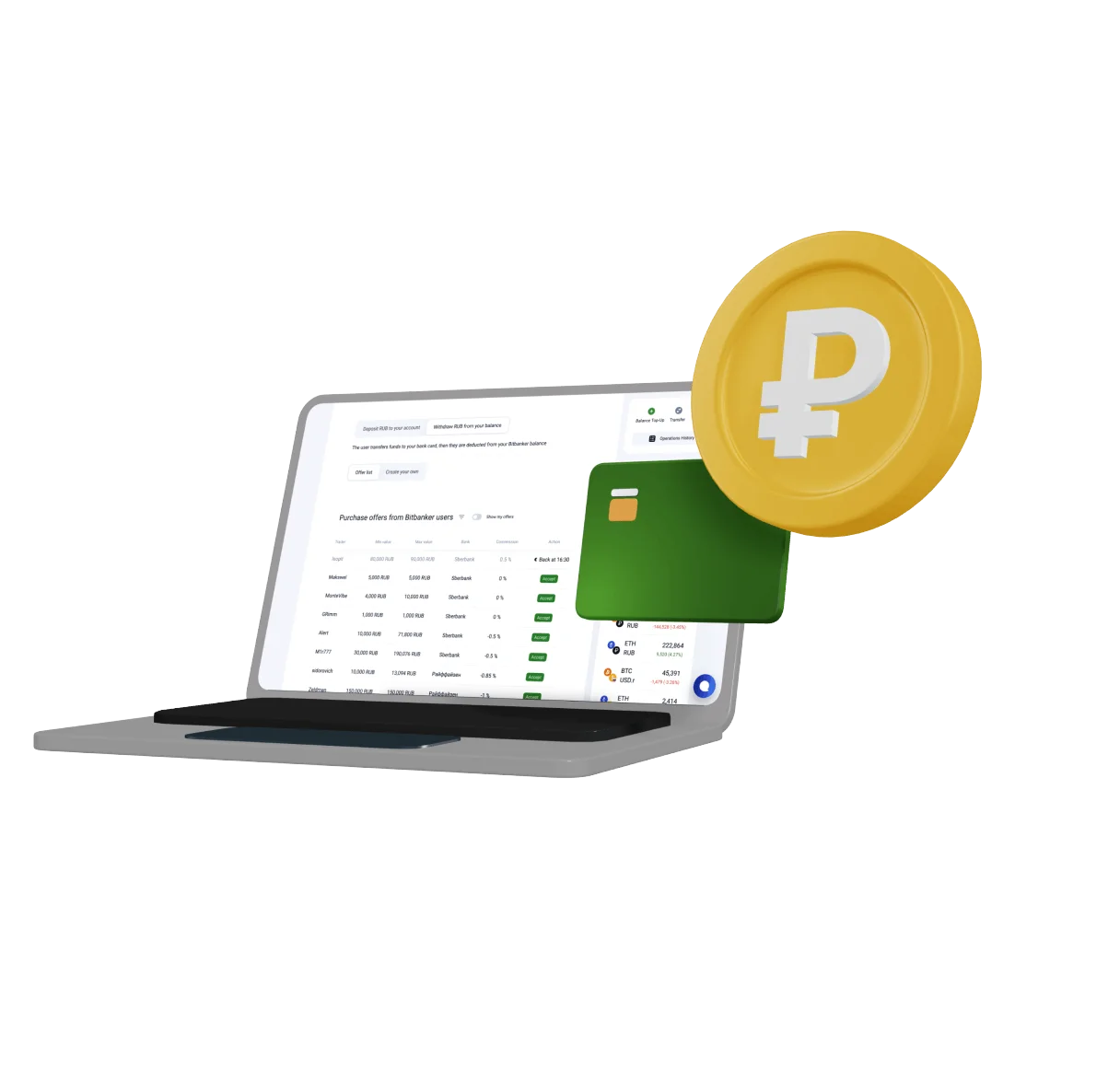 Top up your balance and withdraw funds via P2P